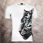 new arrival t shirt philipp plein tiger 3d side blanc